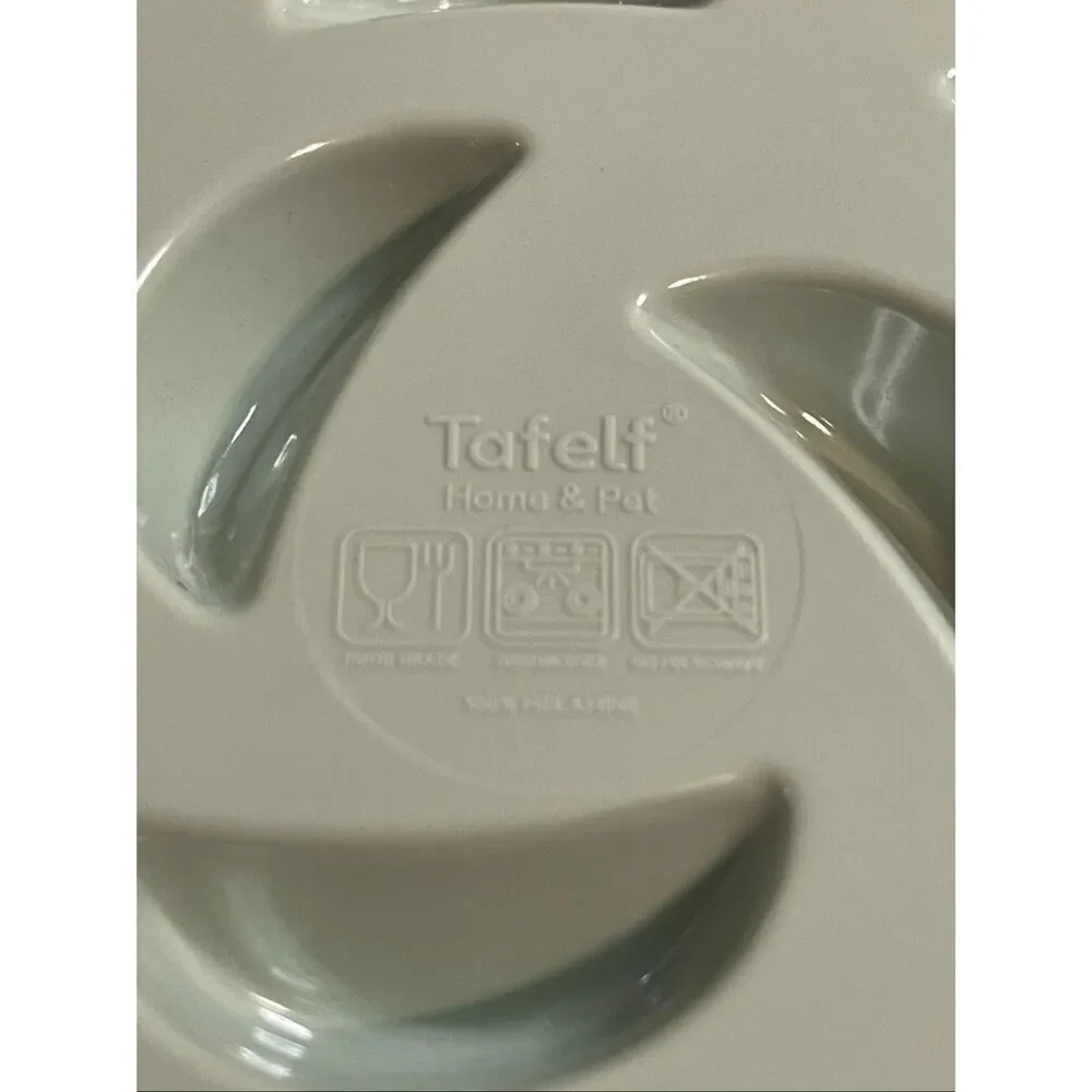 Dog plate for fast eaters mint green small 6”